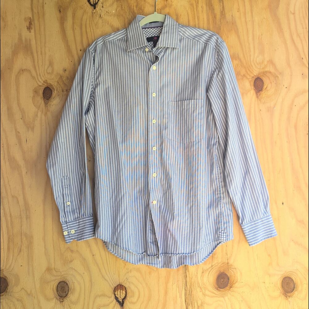 Egara 100% Cotton Striped Button Down Shirt Men's Medium